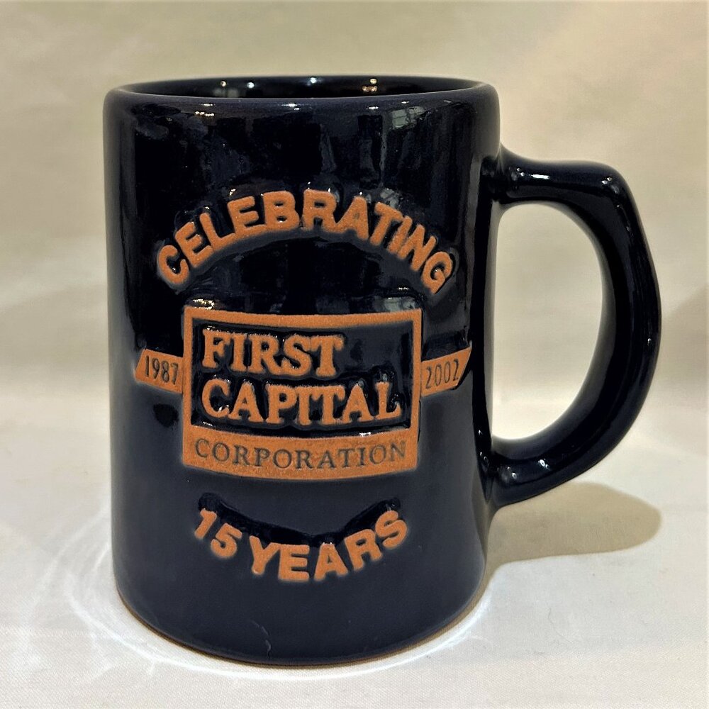 VTG 2002 Frankoma Mug Celebrating 15 Years First Capital Corporation 1987-2002